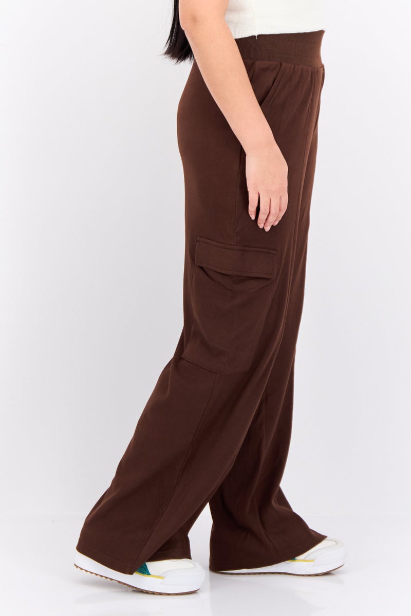 Jason Wu Women Regular Fit Plain Cargo Pants, Brown - Image 2